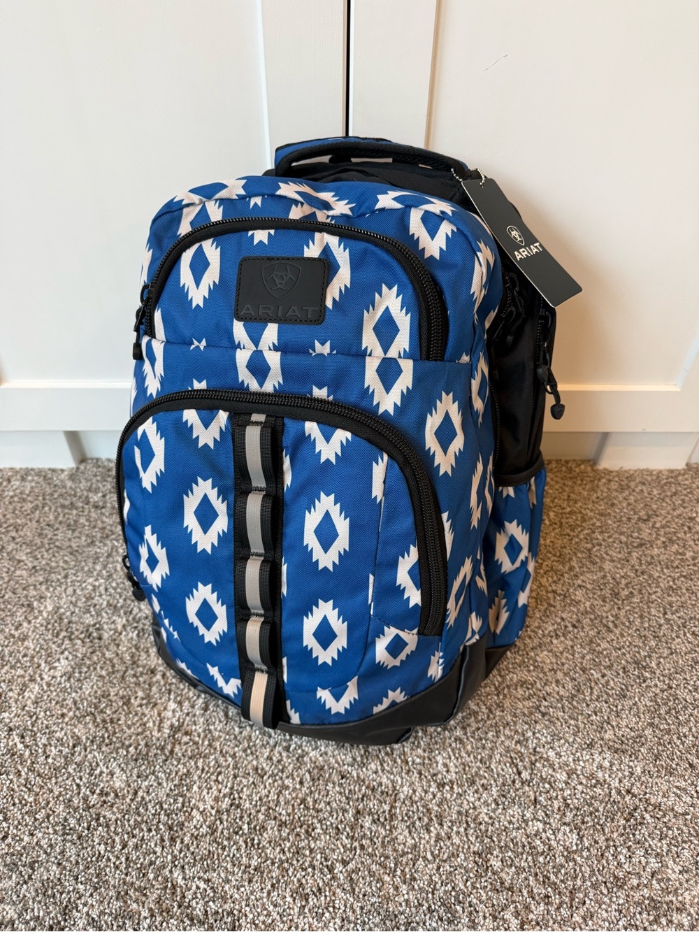Ariat Blue and White Aztec Print Backpack